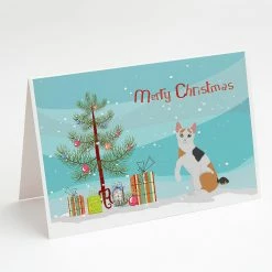 Deals ✨ Caroline's Treasures ❄ Christmas, Japanese Bobtail Cat Merry ❄ Christmas Greeting Cards and Envelopes Pack of 8, 7 x 5, Cats 🥰