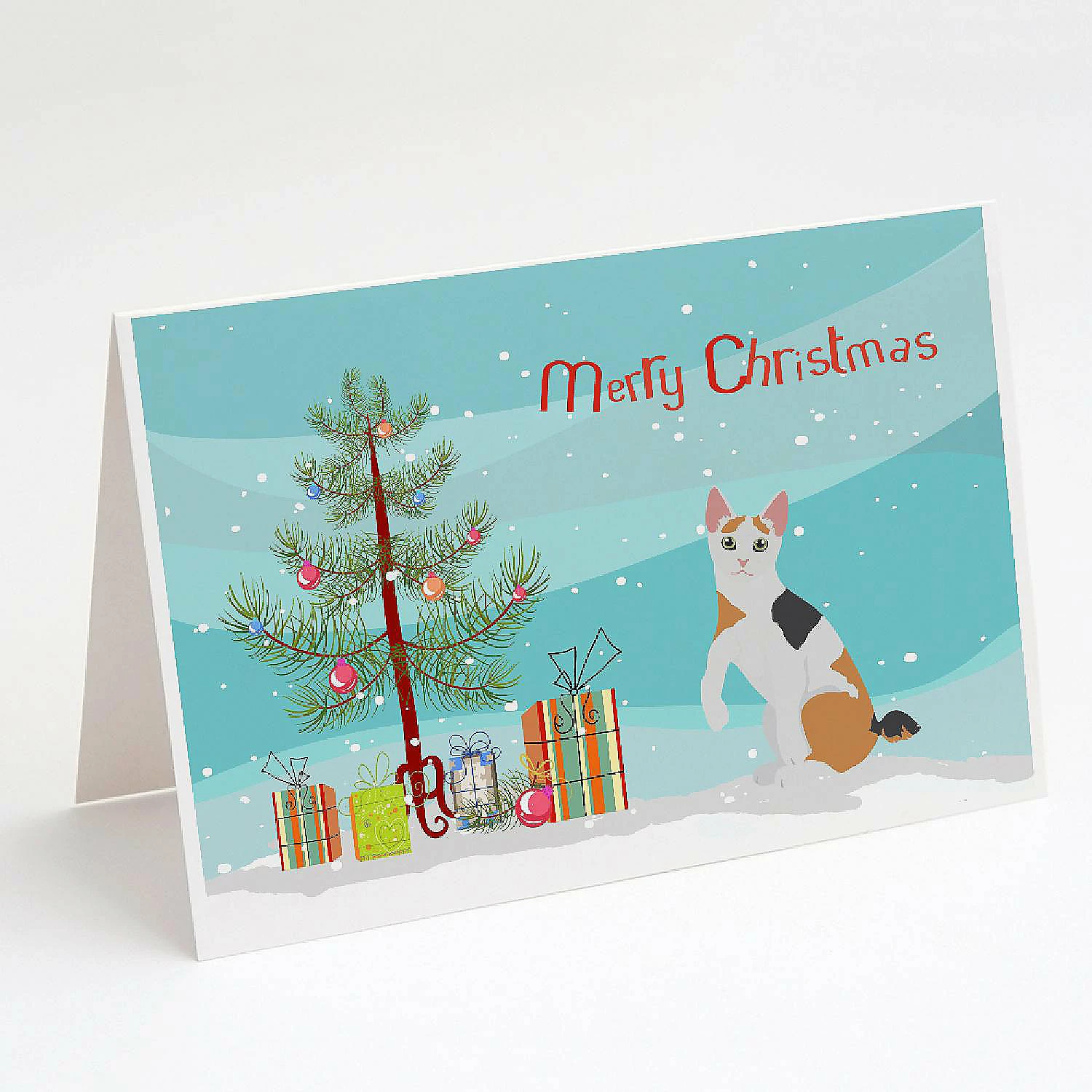 Deals โจ Caroline's Treasures โ Christmas, Japanese Bobtail Cat Merry โ Christmas Greeting Cards and Envelopes Pack of 8, 7 x 5, Cats ๐ฅฐ