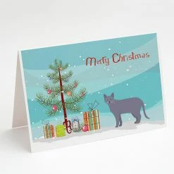 Coupon 🧨 Caroline's Treasures 🎅 Christmas, Korat #1 Cat Merry 🎅 Christmas Greeting Cards and Envelopes Pack of 8, 7 x 5, Cats 🔥
