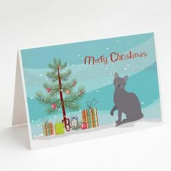 Best deal 😍 Caroline's Treasures ❄ Christmas, Korat Cat Merry ❄ Christmas Greeting Cards and Envelopes Pack of 8, 7 x 5, Cats 🛒