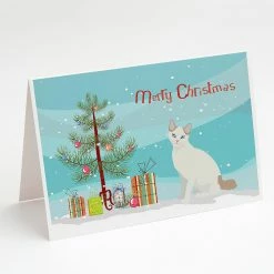 Top 10 🤩 Caroline's Treasures 🎅 Christmas, Korean Bobtail Cat Merry 🎅 Christmas Greeting Cards and Envelopes Pack of 8, 7 x 5, Cats ✨