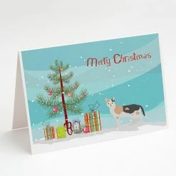 Budget 🎁 Caroline's Treasures 🔔 Christmas, Malayan #1 Cat Merry 🔔 Christmas Greeting Cards and Envelopes Pack of 8, 7 x 5, Cats 🎁