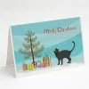 Promo 🔥 Caroline's Treasures 🎄 Christmas, Malayan #2 Cat Merry 🎄 Christmas Greeting Cards and Envelopes Pack of 8, 7 x 5, Cats ⭐