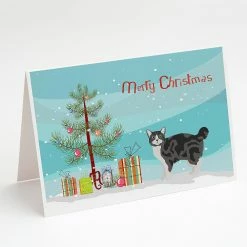 Hot Sale ✔️ Caroline's Treasures 🎄 Christmas, Manx #1 Cat Merry 🎄 Christmas Greeting Cards and Envelopes Pack of 8, 7 x 5, Cats 🔥