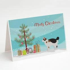 Discount 🧨 Caroline's Treasures ❄ Christmas, Manx #3 Cat Merry ❄ Christmas Greeting Cards and Envelopes Pack of 8, 7 x 5, Cats 🔥