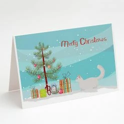 Discount 🎉 Caroline's Treasures 🔔 Christmas, Munchkin #2 Cat Merry 🔔 Christmas Greeting Cards and Envelopes Pack of 8, 7 x 5, Cats 🎉