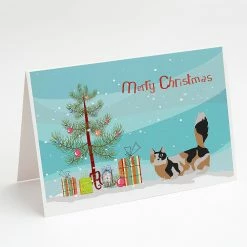 New ⌛ Caroline's Treasures 🎄 Christmas, Munchkin #3 Cat Merry 🎄 Christmas Greeting Cards and Envelopes Pack of 8, 7 x 5, Cats 🌟