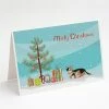 Deals 🧨 Caroline's Treasures 🎁 Christmas, Munchkin Cat Merry 🎁 Christmas Greeting Cards and Envelopes Pack of 8, 7 x 5, Cats 😍
