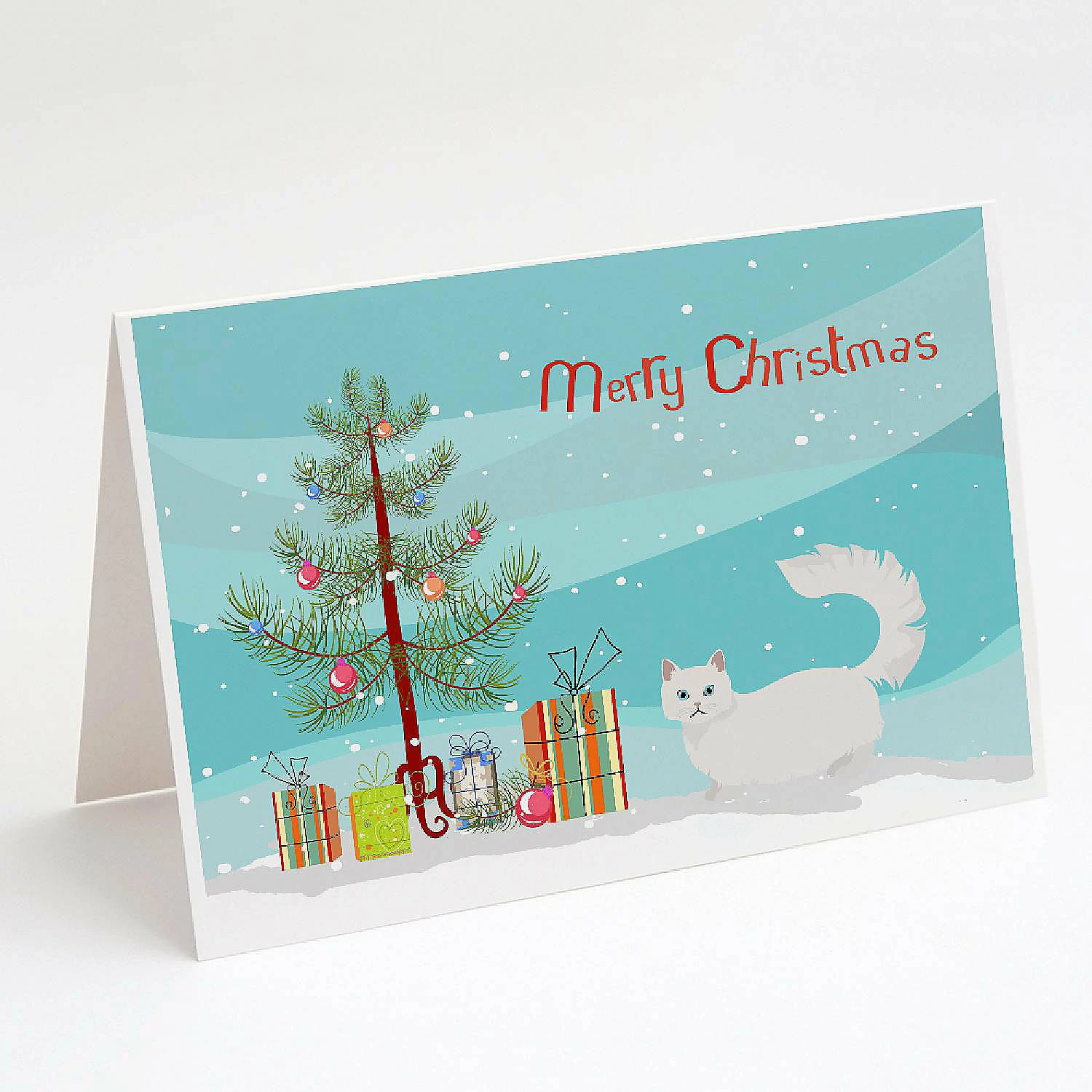 Discount ๐ Caroline's Treasures ๐ Christmas, Napoleon #1 Cat Merry ๐ Christmas Greeting Cards and Envelopes Pack of 8, 7 x 5, Cats ๐ฏ