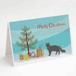 Best deal 😀 Caroline's Treasures 🎁 Christmas, Nebelung #1 Cat Merry 🎁 Christmas Greeting Cards and Envelopes Pack of 8, 7 x 5, Cats 💯