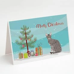 Buy 👍 Caroline's Treasures 🎁 Christmas, Ocicat #1 Cat Merry 🎁 Christmas Greeting Cards and Envelopes Pack of 8, 7 x 5, Cats 🔔