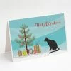 Promo ⌛ Caroline's Treasures 🎁 Christmas, Ojos Azules Cat Merry 🎁 Christmas Greeting Cards and Envelopes Pack of 8, 7 x 5, Cats ✨
