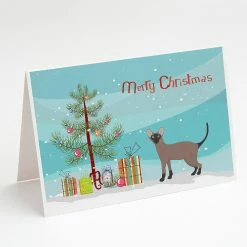 Wholesale 😍 Caroline's Treasures ❄ Christmas, Oriental Bicolor Cat Merry ❄ Christmas Greeting Cards and Envelopes Pack of 8, 7 x 5, Cats ⌛