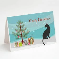 Best reviews of 💯 Caroline's Treasures 🎄 Christmas, Pantherette Cat Merry 🎄 Christmas Greeting Cards and Envelopes Pack of 8, 7 x 5, Cats 👍