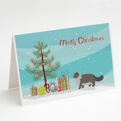 Deals 🎉 Caroline's Treasures ❄ Christmas, Persian Modern #2 Cat Merry ❄ Christmas Greeting Cards and Envelopes Pack of 8, 7 x 5, Cats 🎉