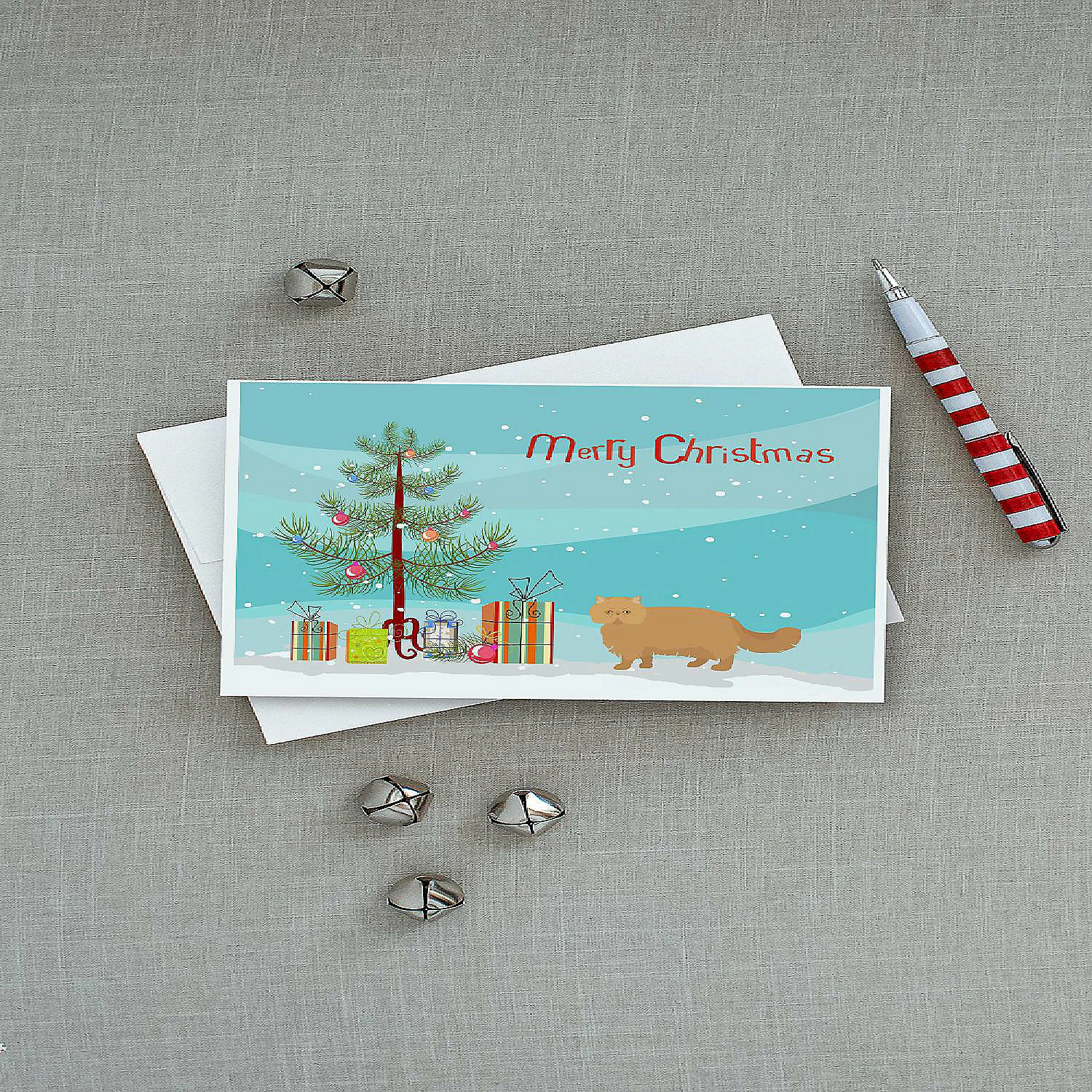 Promo 🥰 Caroline's Treasures ❄ Christmas, Persian Modern Cat Merry ❄ Christmas Greeting Cards and Envelopes Pack of 8, 7 x 5, Cats 🥰 - Image 3