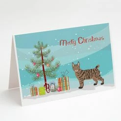 Cheap 💯 Caroline's Treasures 🎄 Christmas, Pixie Bob #1 Cat Merry 🎄 Christmas Greeting Cards and Envelopes Pack of 8, 7 x 5, Cats 🔔