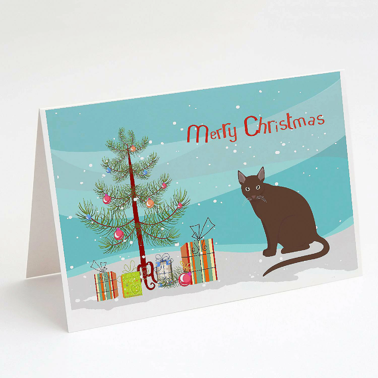 Brand new ⭐ Caroline's Treasures 🎁 Christmas, Raas Cat Merry 🎁 Christmas Greeting Cards and Envelopes Pack of 8, 7 x 5, Cats 🔔