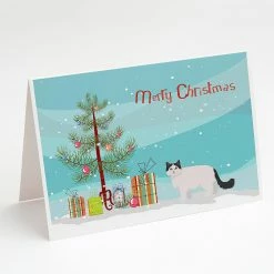 Flash Sale ✔️ Caroline's Treasures 🔔 Christmas, Ragamuffin #1 Cat Merry 🔔 Christmas Greeting Cards and Envelopes Pack of 8, 7 x 5, Cats 🌟