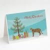 Outlet 👏 Caroline's Treasures ❄ Christmas, Savannah #1 Cat Merry ❄ Christmas Greeting Cards and Envelopes Pack of 8, 7 x 5, Cats ✔️