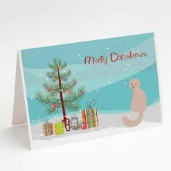 Brand new 🎁 Caroline's Treasures ❄ Christmas, Scottish Fold Cat Merry ❄ Christmas Greeting Cards and Envelopes Pack of 8, 7 x 5, Cats 🥰