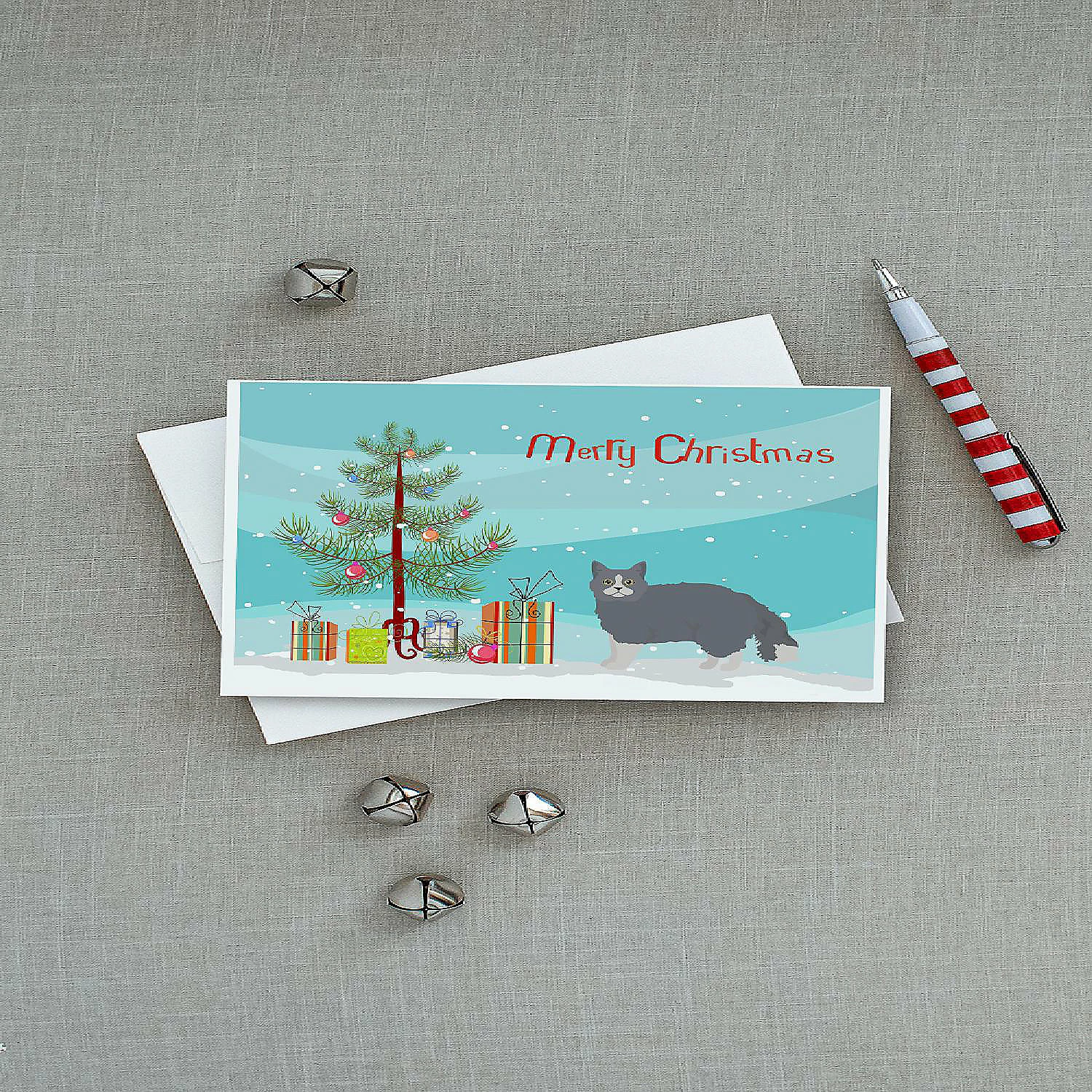 New ๐ Caroline's Treasures ๐ Christmas, Selkirk Rex #1 Cat Merry ๐ Christmas Greeting Cards and Envelopes Pack of 8, 7 x 5, Cats ๐ฅ - Image 3