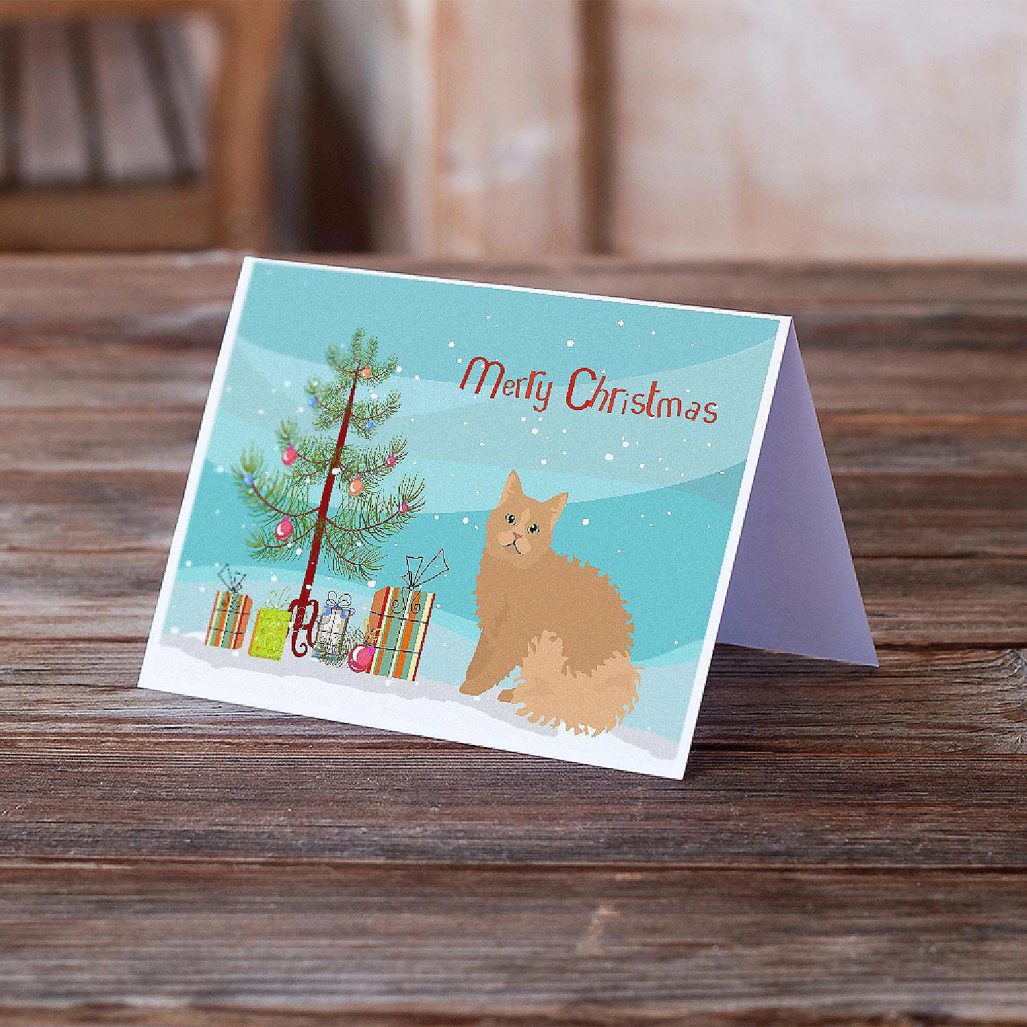 Cheapest 👍 Caroline's Treasures ❄ Christmas, Selkirk Rex Cat Merry ❄ Christmas Greeting Cards and Envelopes Pack of 8, 7 x 5, Cats 🎉 - Image 2