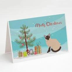 Buy 😍 Caroline's Treasures 🎄 Christmas, Siamese Traditional Cat Merry 🎄 Christmas Greeting Cards and Envelopes Pack of 8, 7 x 5, Cats 😉