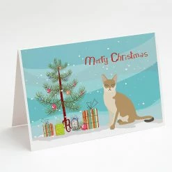 Best deal 😀 Caroline's Treasures 🎄 Christmas, Singapura #1 Cat Merry 🎄 Christmas Greeting Cards and Envelopes Pack of 8, 7 x 5, Cats ✔️
