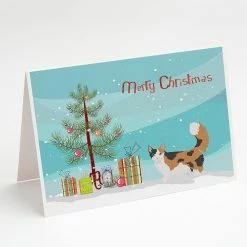 Outlet 🧨 Caroline's Treasures ❄ Christmas, Skookum Cat Merry ❄ Christmas Greeting Cards and Envelopes Pack of 8, 7 x 5, Cats 👏