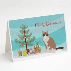 Best deal 😉 Caroline's Treasures 🎁 Christmas, Snowshoe #2 Cat Merry 🎁 Christmas Greeting Cards and Envelopes Pack of 8, 7 x 5, Cats 🛒