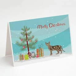 Coupon 🤩 Caroline's Treasures 🎄 Christmas, Sokoke Cat Merry 🎄 Christmas Greeting Cards and Envelopes Pack of 8, 7 x 5, Cats 🔔