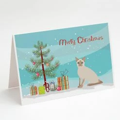 Brand new 👏 Caroline's Treasures ❄ Christmas, Tonkinese Cat Merry ❄ Christmas Greeting Cards and Envelopes Pack of 8, 7 x 5, Cats ✨