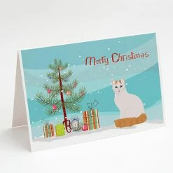 Discount ✨ Caroline's Treasures 🎄 Christmas, Turkish Van Cat Merry 🎄 Christmas Greeting Cards and Envelopes Pack of 8, 7 x 5, Cats 🎁