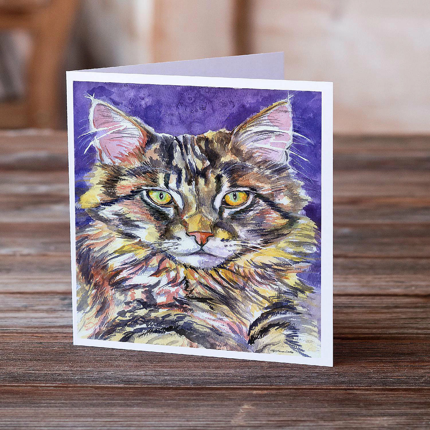 Best Sale ๐ Caroline's Treasures Maine Coon Sassy Greeting Cards and Envelopes Pack of 8, 7 x 5, Cats ๐ - Image 2
