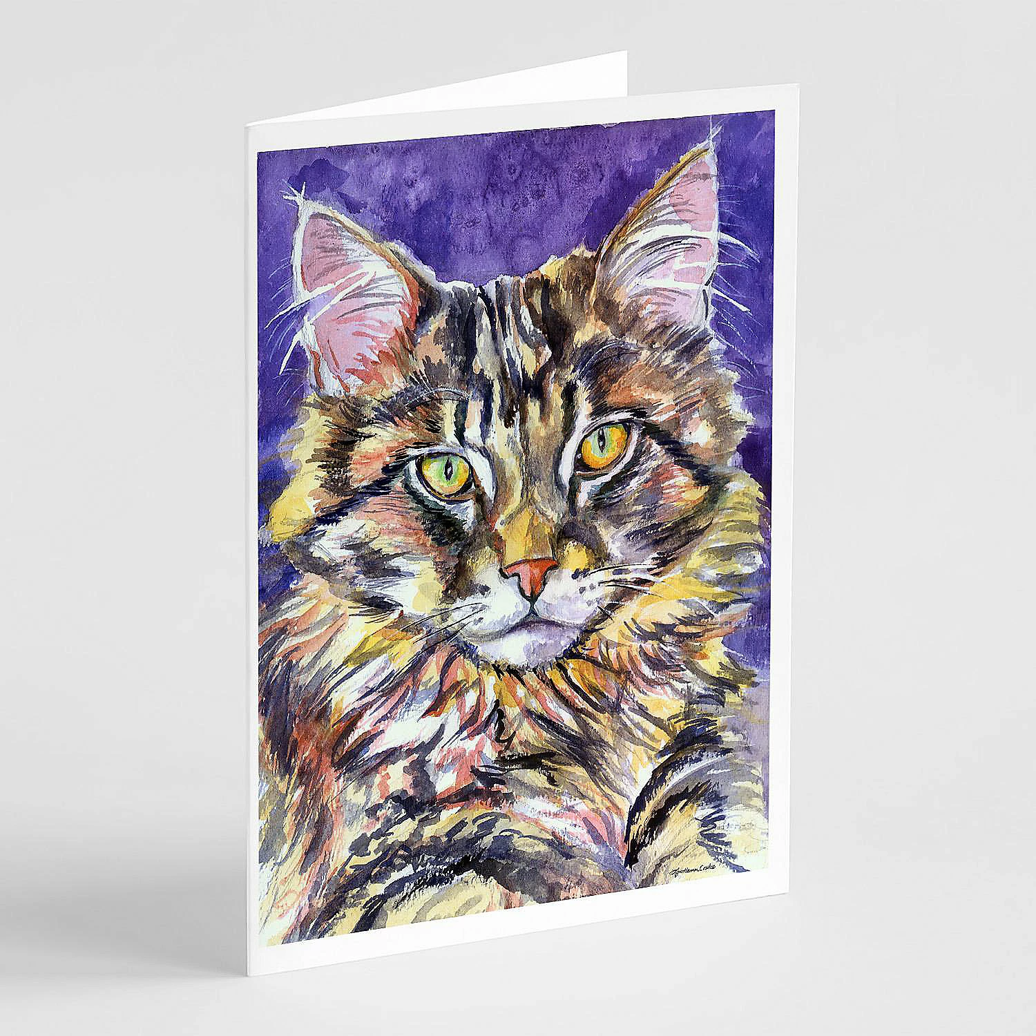 Best Sale ๐ Caroline's Treasures Maine Coon Sassy Greeting Cards and Envelopes Pack of 8, 7 x 5, Cats ๐
