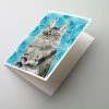Buy 🌟 Caroline's Treasures Maine Coon Winter Snowflakes Greeting Cards and Envelopes Pack of 8, 7 x 5, Cats 🔔