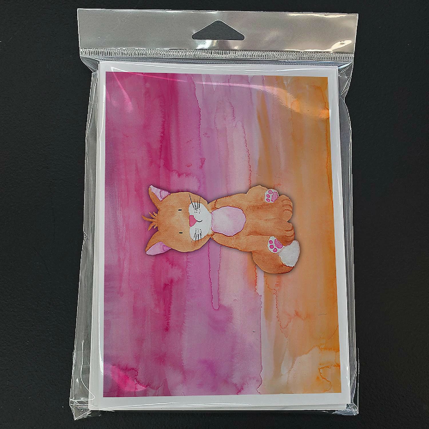 Buy ๐งจ Caroline's Treasures Orange Cat Watercolor Greeting Cards and Envelopes Pack of 8, 7 x 5, Cats ๐ - Image 3