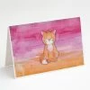 Buy 🧨 Caroline's Treasures Orange Cat Watercolor Greeting Cards and Envelopes Pack of 8, 7 x 5, Cats 🔔