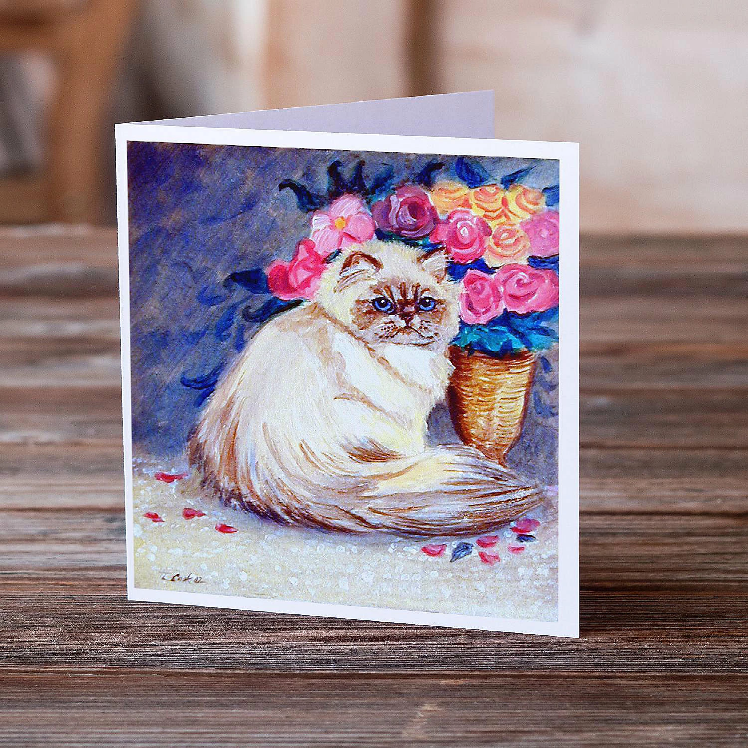 Promo ๐ Caroline's Treasures Persian Cat Greeting Cards and Envelopes Pack of 8, 7 x 5, Cats โ๏ธ - Image 2