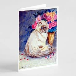 Promo 🛒 Caroline's Treasures Persian Cat Greeting Cards and Envelopes Pack of 8, 7 x 5, Cats ✔️