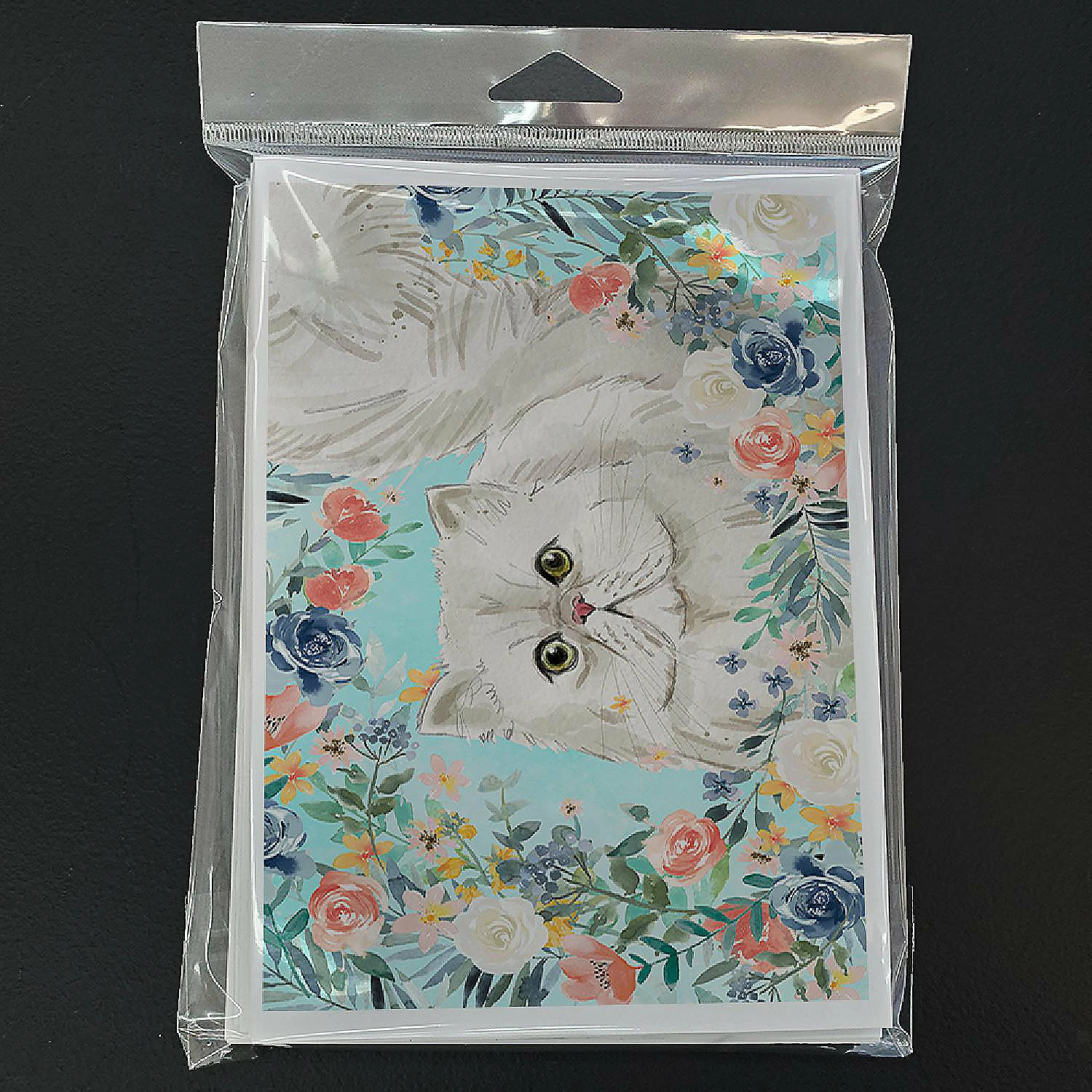 Best Sale ๐ Caroline's Treasures Persian Spring Flowers Greeting Cards and Envelopes Pack of 8, 7 x 5, Cats ๐ - Image 3