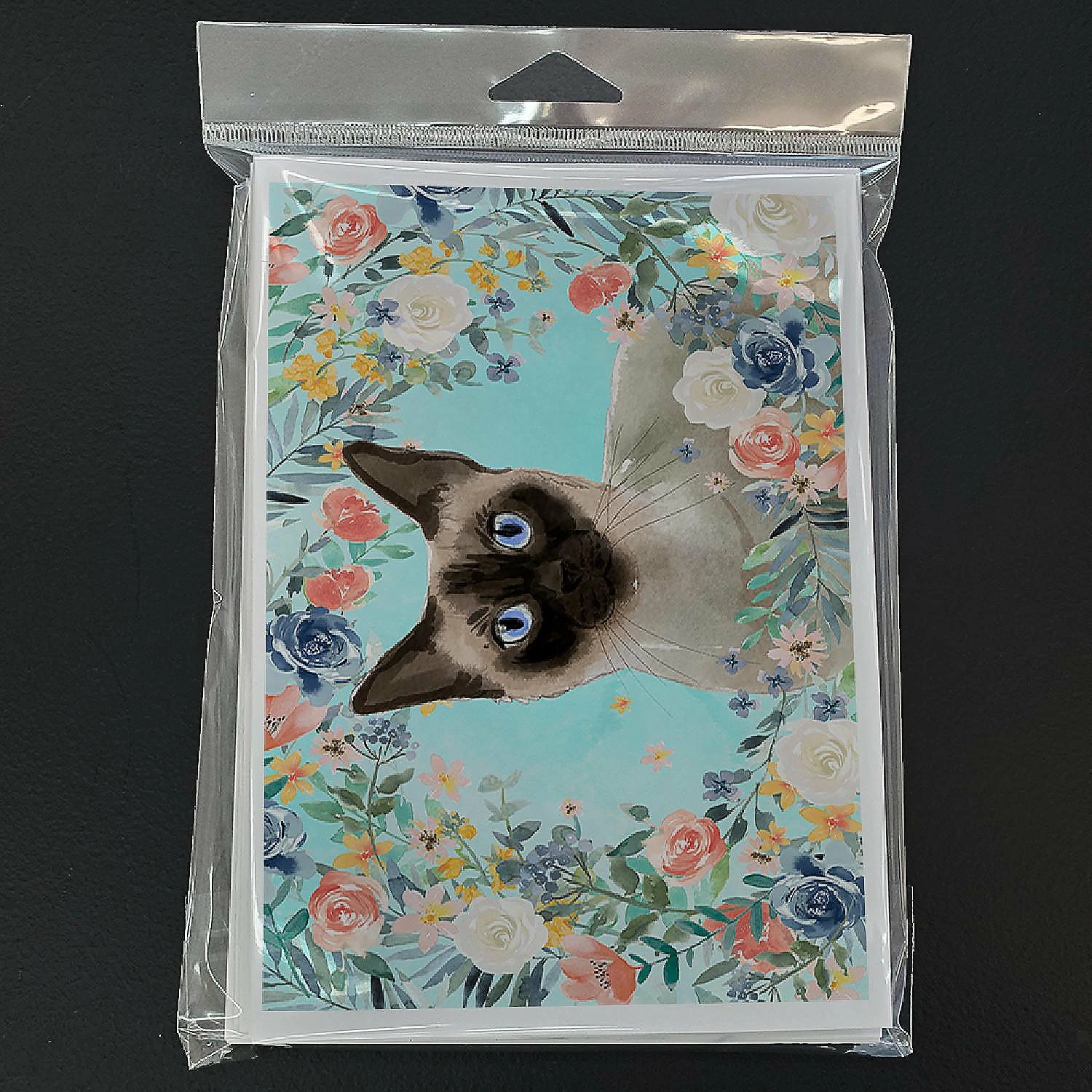 Brand new 😍 Caroline's Treasures Siamese Spring Flowers Greeting Cards and Envelopes Pack of 8, 7 x 5, Cats 🔥 - Image 3