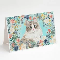 Best deal 🔥 Caroline's Treasures Siberian Spring Flowers Greeting Cards and Envelopes Pack of 8, 7 x 5, Cats 🎉
