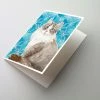Brand new 🔔 Caroline's Treasures Siberian Winter Snowflakes Greeting Cards and Envelopes Pack of 8, 7 x 5, Cats ⭐