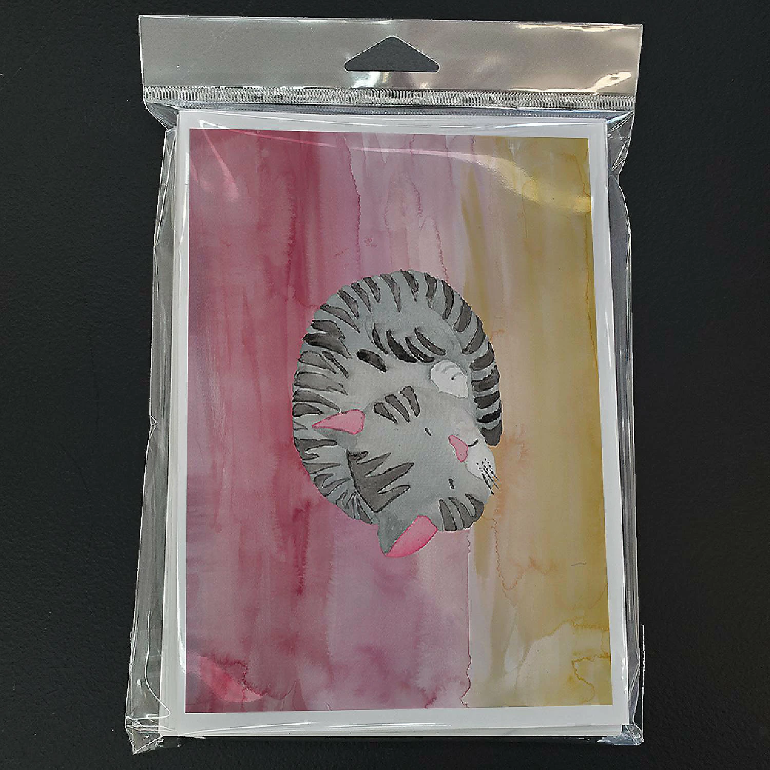 Wholesale ๐ Caroline's Treasures Sleeping Grey Cat Watercolor Greeting Cards and Envelopes Pack of 8, 7 x 5, Cats ๐ - Image 3