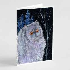 Top 10 ❤️ Caroline's Treasures Starry Night Cat - Persian Greeting Cards and Envelopes Pack of 8, 7 x 5, Cats 😀