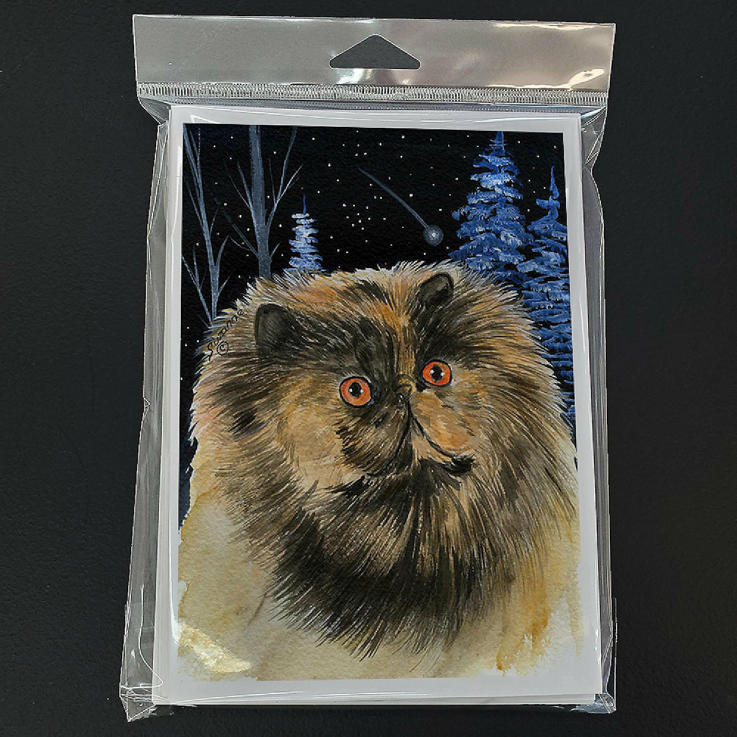 Best Sale ๐ Caroline's Treasures Starry Night Persian Cat Brown Greeting Cards and Envelopes Pack of 8, 7 x 5, Cats ๐ - Image 3