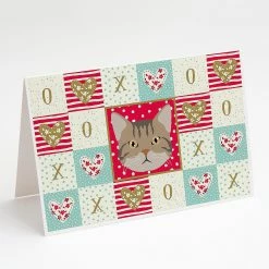 Deals 🤩 Caroline's Treasures Valentine's Day, American Wirehair Cat Love Greeting Cards and Envelopes Pack of 8, 7 x 5, Cats 🥰