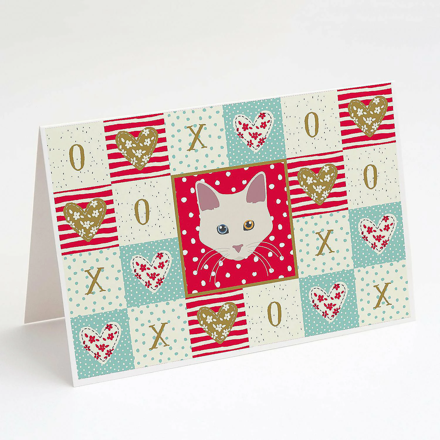 Deals ๐ Caroline's Treasures Valentine's Day, Aphrodite Giant Cat Love Greeting Cards and Envelopes Pack of 8, 7 x 5, Cats ๐